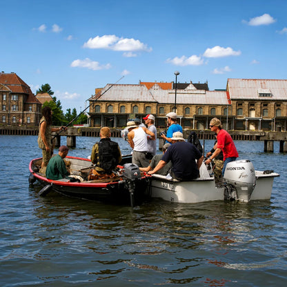Event-Ponton als mobile Anlegestelle, Grillstation oder Cocktailinsel. Die perfekte Plattform für kreative Eventkonzepte auf dem Wasser.