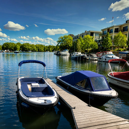 Mit den führerscheinfreien SilverYacht 525 Booten Azzurro und Dolce Vita lassen sich Seen, Flüsse und Wasserwege ganz flexibel erkunden.