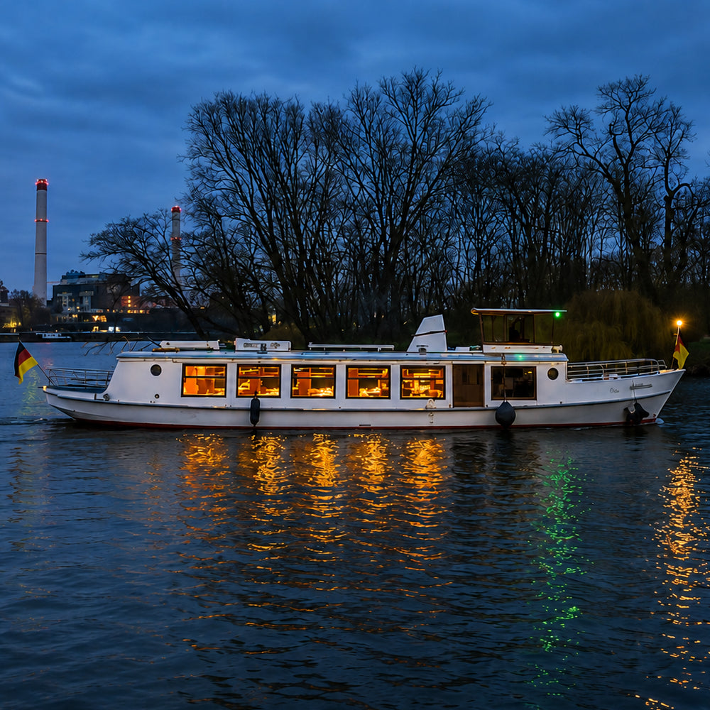 MS Möwe als stilvolle Eventlocation auf dem Wasser mit historischem Charakter, komfortabler Ausstattung und maritimer Atmosphäre.